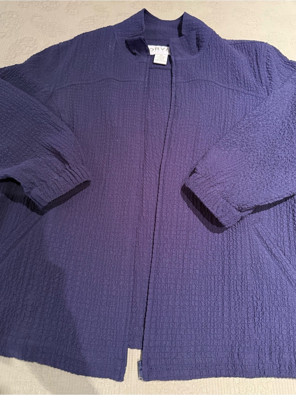 Orvis Women's Deep Purple Textured Zipper Jacket